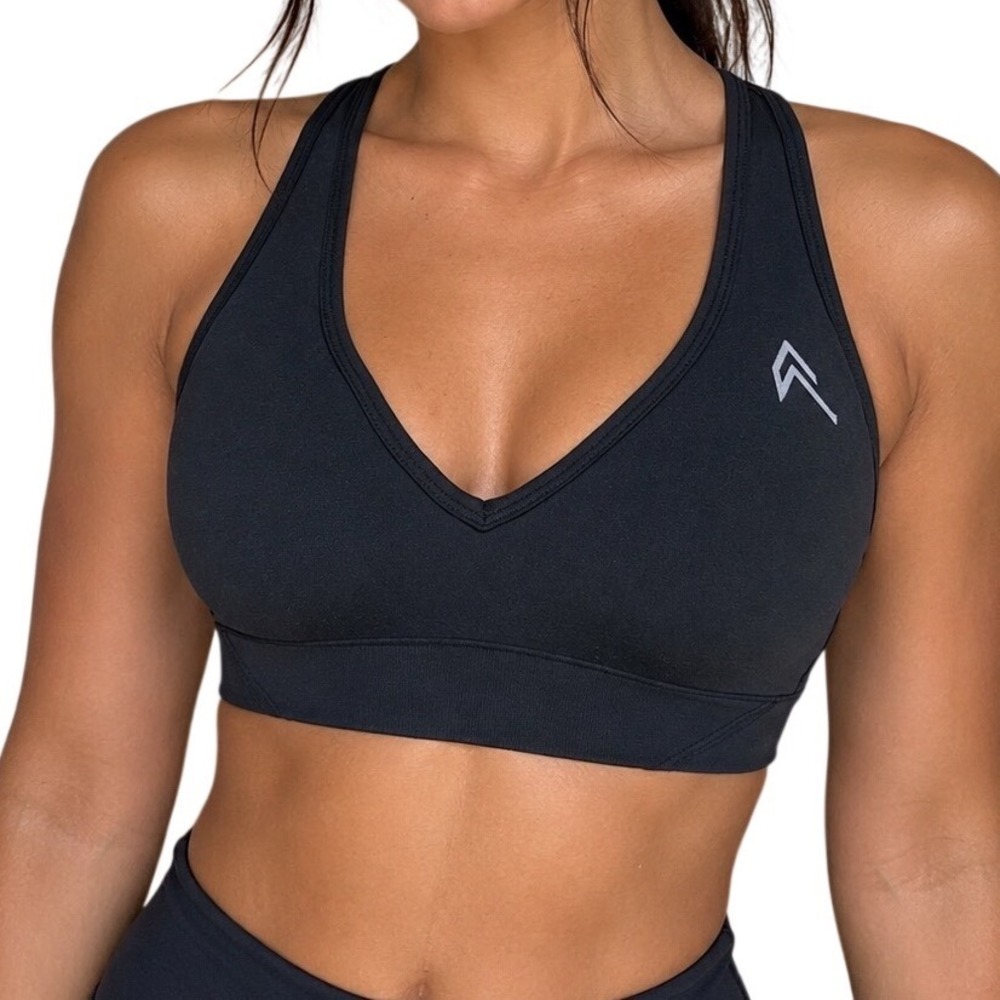 Oner Active Effortless Seamless Racer Back Sports Bra Medium Coal NWT